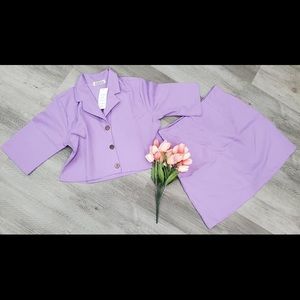 Crop blazer vest set